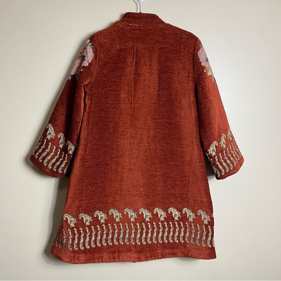 Soft Surroundings Abruzzo Swing Floral Tapestry Jacket in Red Cardinal - Picture 4 of 16